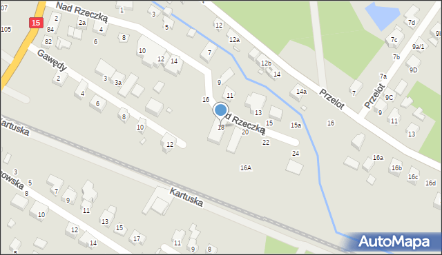 Toruń, Nad Rzeczką, 18, mapa Torunia