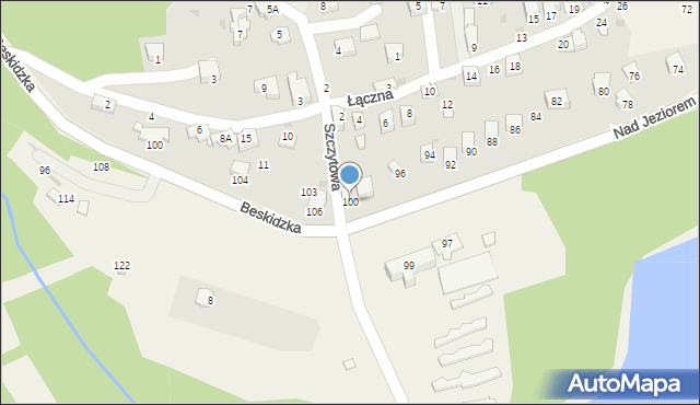 Tresna, Nad Jeziorem, 100, mapa Tresna