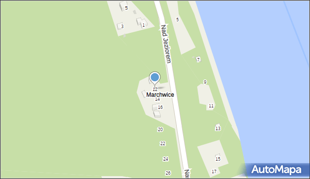 Tresna, Nad Jeziorem, 12, mapa Tresna