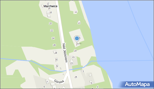 Tresna, Nad Jeziorem, 17, mapa Tresna