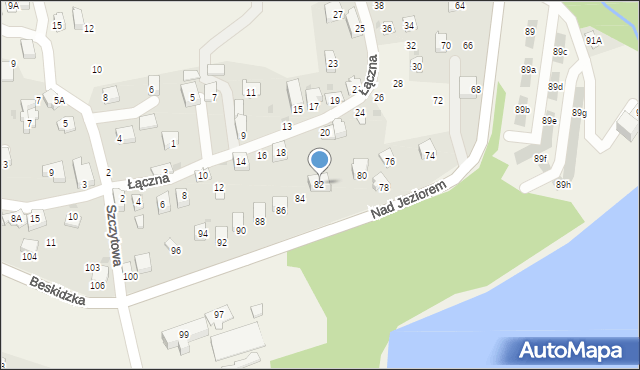 Tresna, Nad Jeziorem, 82, mapa Tresna