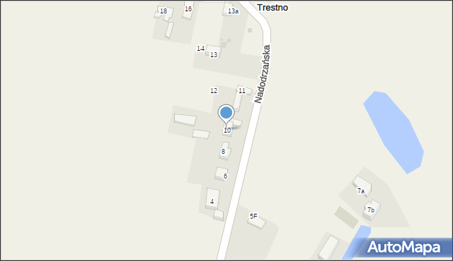 Trestno, Nadodrzańska, 10, mapa Trestno