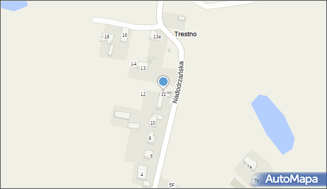 Trestno, Nadodrzańska, 11, mapa Trestno
