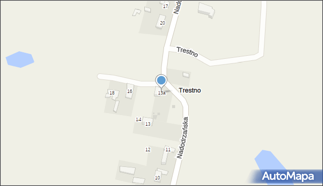 Trestno, Nadodrzańska, 13a, mapa Trestno