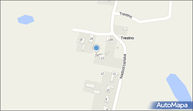 Trestno, Nadodrzańska, 14, mapa Trestno