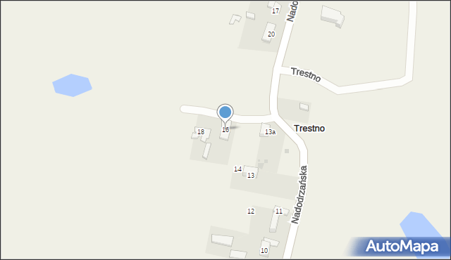 Trestno, Nadodrzańska, 16, mapa Trestno