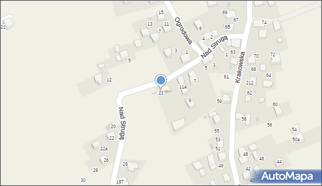 Trojanowice, Nad Strugą, 11, mapa Trojanowice