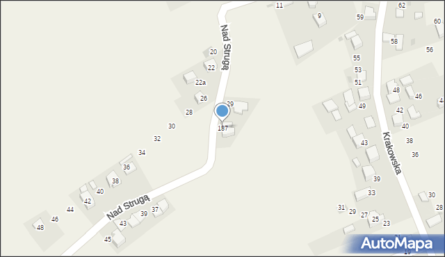Trojanowice, Nad Strugą, 187, mapa Trojanowice