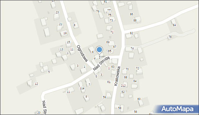 Trojanowice, Nad Strugą, 2, mapa Trojanowice