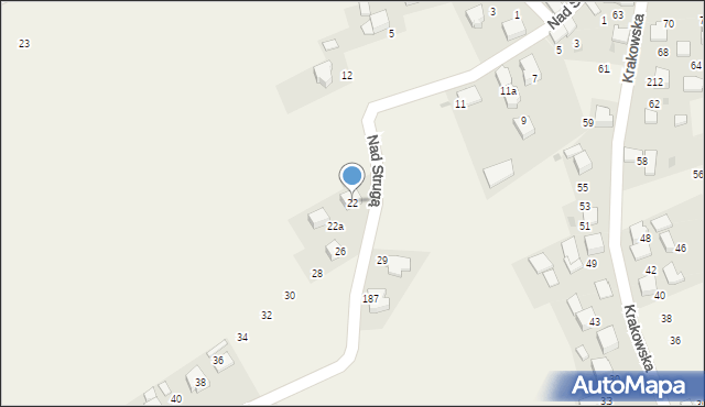 Trojanowice, Nad Strugą, 22, mapa Trojanowice