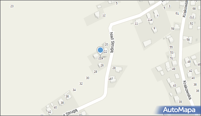 Trojanowice, Nad Strugą, 22a, mapa Trojanowice
