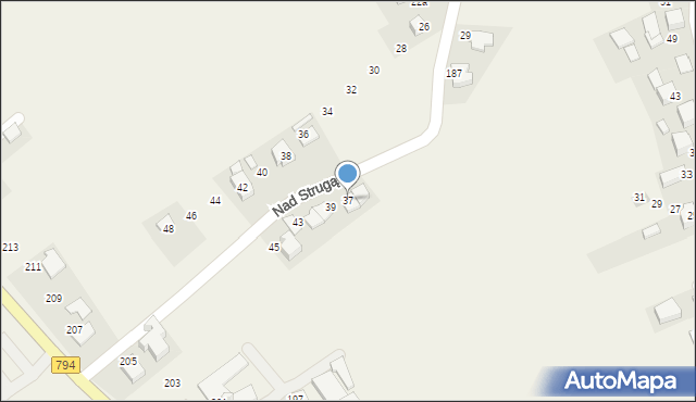 Trojanowice, Nad Strugą, 37, mapa Trojanowice