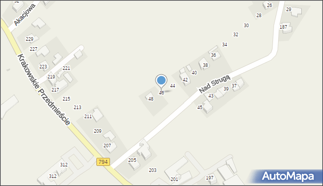 Trojanowice, Nad Strugą, 46, mapa Trojanowice