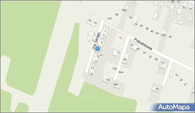 Truskaw, Na Skraju, 9, mapa Truskaw