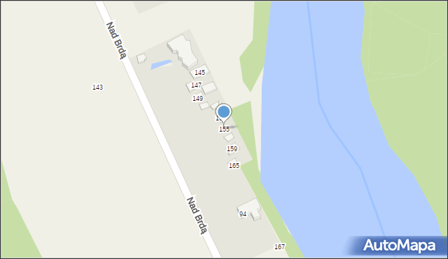 Tryszczyn, Nad Brdą, 155, mapa Tryszczyn