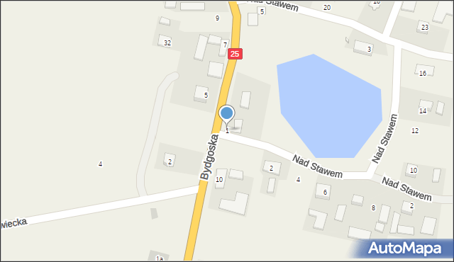 Tryszczyn, Nad Stawem, 1, mapa Tryszczyn