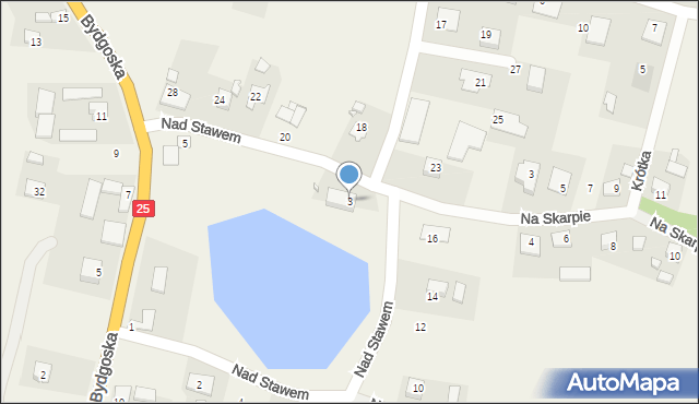 Tryszczyn, Nad Stawem, 3, mapa Tryszczyn