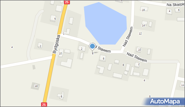 Tryszczyn, Nad Stawem, 4, mapa Tryszczyn