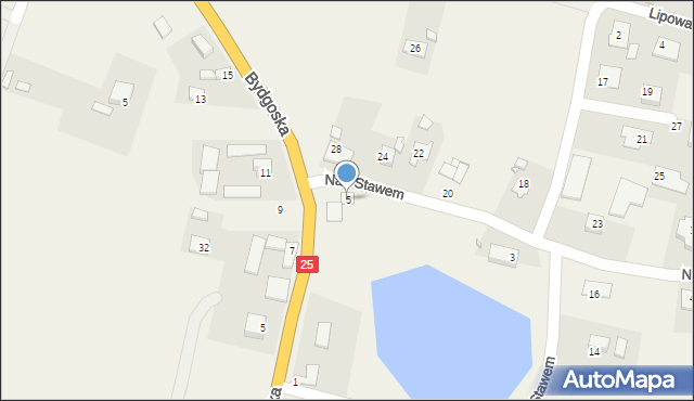 Tryszczyn, Nad Stawem, 5, mapa Tryszczyn