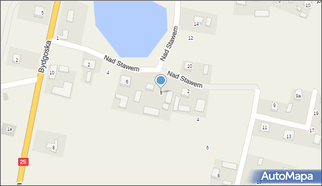 Tryszczyn, Nad Stawem, 8, mapa Tryszczyn