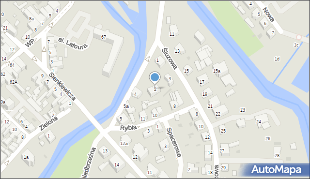 Trzebiatów, Nadbrzeżna, 2, mapa Trzebiatów