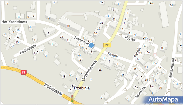 Trzebinia, Narutowicza Gabriela, 3, mapa Trzebinia