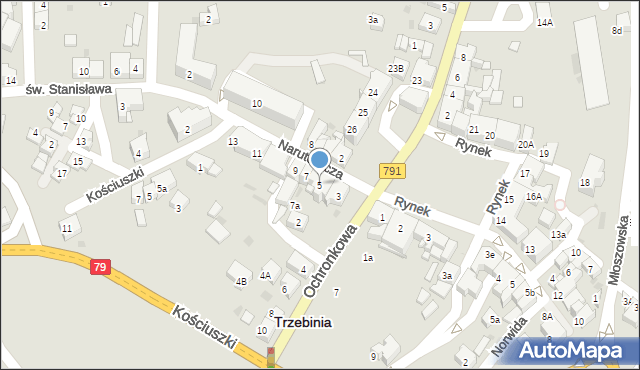Trzebinia, Narutowicza Gabriela, 5, mapa Trzebinia