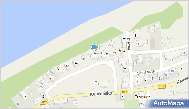 Trzęsacz, Nadmorska, 16, mapa Trzęsacz