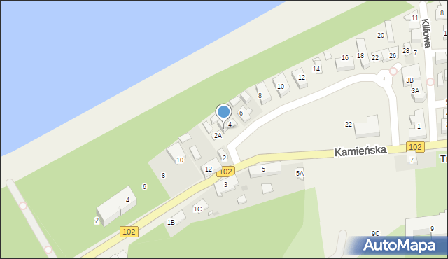 Trzęsacz, Nadmorska, 2B, mapa Trzęsacz