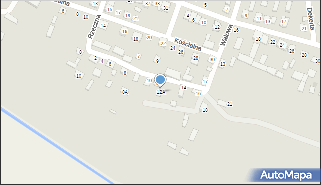 Turobin, Nadrzeczna, 12A, mapa Turobin