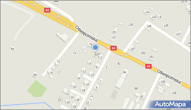 Tychy, Nad Potokiem, 4, mapa Tychów