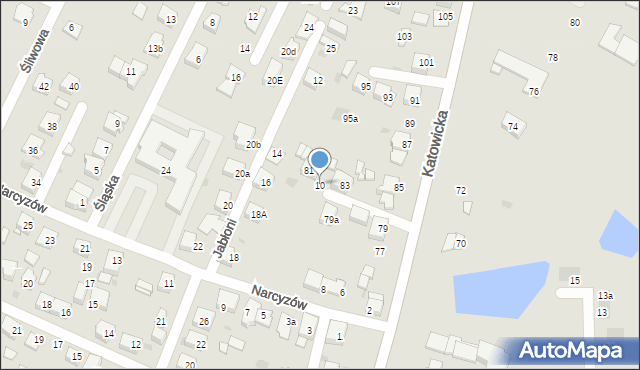 Tychy, Narcyzów, 10, mapa Tychów