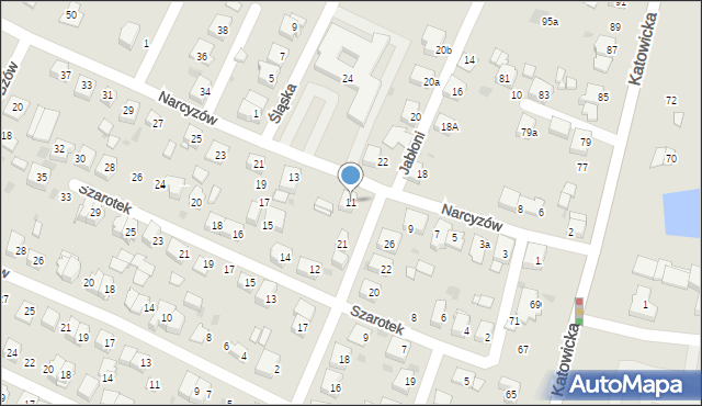 Tychy, Narcyzów, 11, mapa Tychów