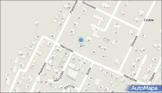 Tychy, Narcyzów, 60, mapa Tychów