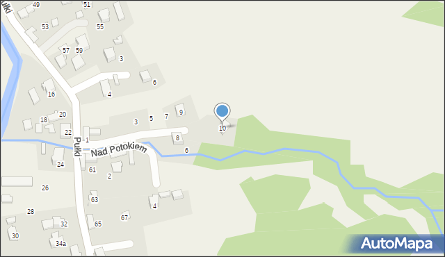 Ujsoły, Nad Potokiem, 10, mapa Ujsoły