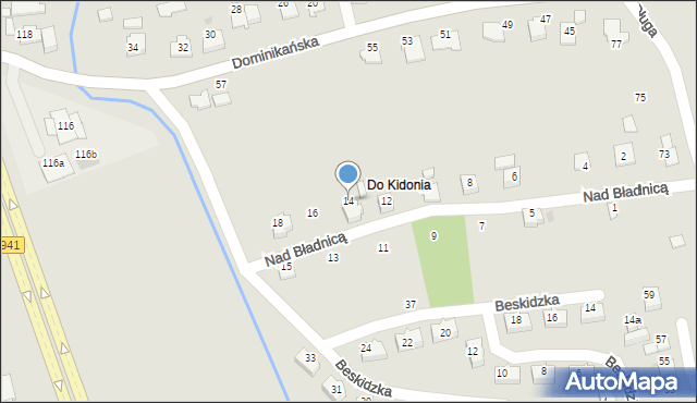 Ustroń, Nad Bładnicą, 14, mapa Ustroń