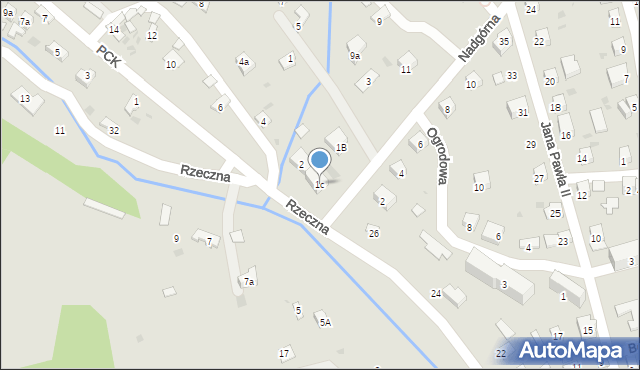 Ustrzyki Dolne, Nadgórna, 1c, mapa Ustrzyki Dolne