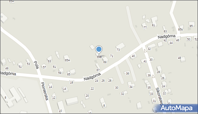 Ustrzyki Dolne, Nadgórna, 69B, mapa Ustrzyki Dolne