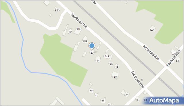Wąchock, Nadrzeczna, 42, mapa Wąchock