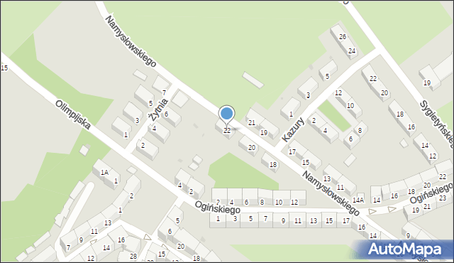 Wałbrzych, Namysłowskiego Karola, 22, mapa Wałbrzycha