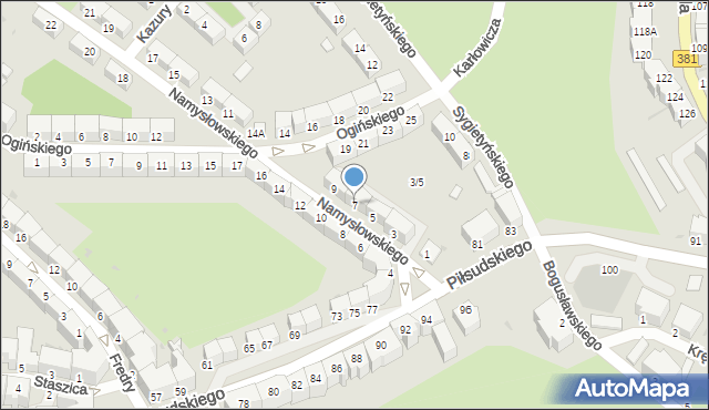 Wałbrzych, Namysłowskiego Karola, 7, mapa Wałbrzycha