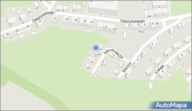 Wałbrzych, Narutowicza Gabriela, 12, mapa Wałbrzycha