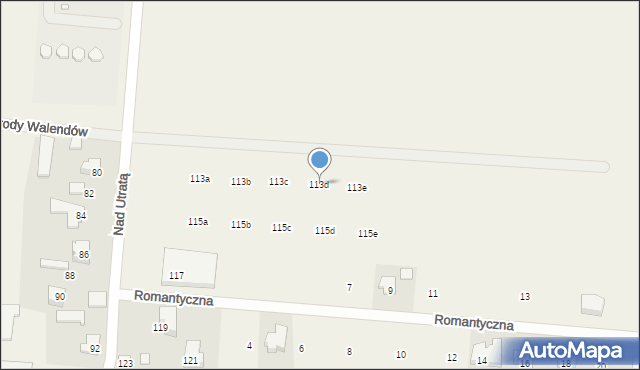 Walendów, Nad Utratą, 113d, mapa Walendów