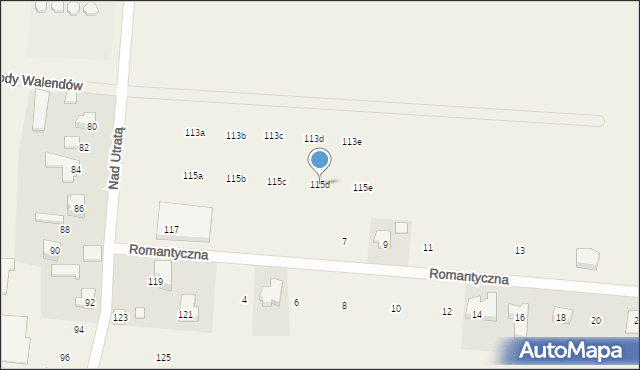 Walendów, Nad Utratą, 115d, mapa Walendów
