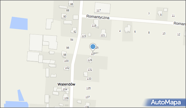 Walendów, Nad Utratą, 127, mapa Walendów