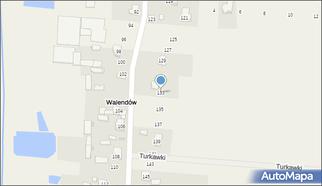Walendów, Nad Utratą, 133, mapa Walendów