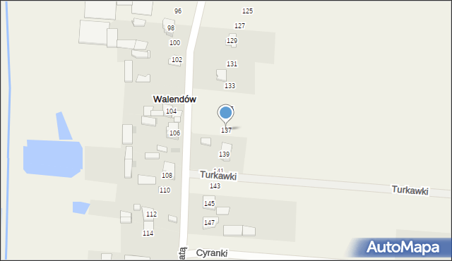 Walendów, Nad Utratą, 137, mapa Walendów