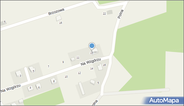 Warcino, Na Wzgórzu, 13, mapa Warcino