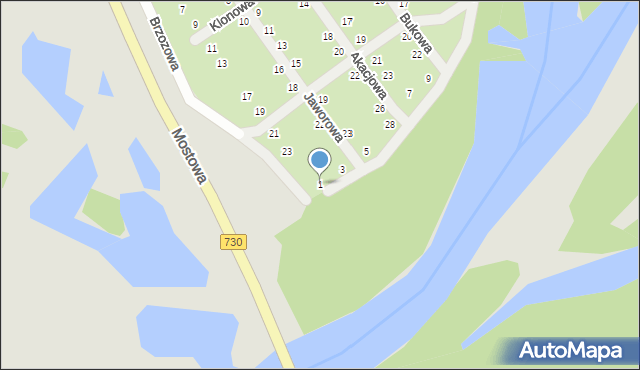 Warka, Nadpiliczna, 1, mapa Warka