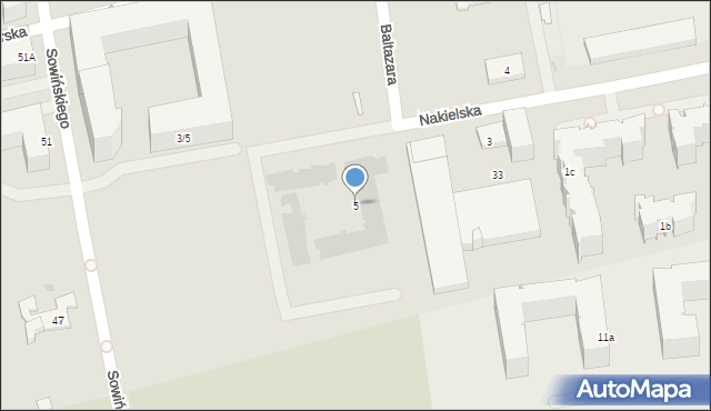 Warszawa, Nakielska, 5, mapa Warszawy